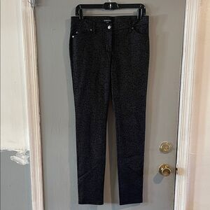 Eileen Fisher Women's‎ Black Patterned 5-Pocket Ponte Pants Size 6